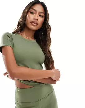 ASOS 4505 – Icon – спортивная футболка из мягкого материала цвета хаки