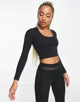 ASOS 4505 йога с длинными рукавами и внутренним бюстгальтером