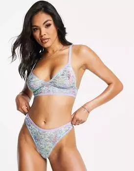 ASOS Annie пастельные кружевные стринги с эффектом омбре и отделкой пико