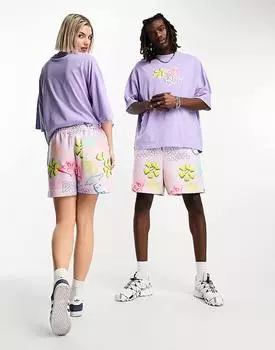 ASOS – Daysocial – Свободные шорты с ярким принтом по всей поверхности, комбинированная модель