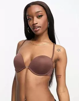 ASOS DESIGN 2013 Коричневый бюстгальтер контурного силуэта со съемными бретелями и прозрачной передней частью