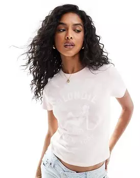 ASOS DESIGN 3 Розовая футболка тай-дай с лицензионной графикой > Blondie