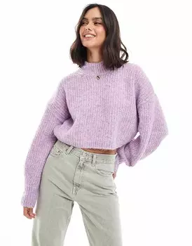 ASOS DESIGN 3 Розовый свитер с закругленными краями из крученой пряжи