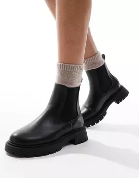 ASOS DESIGN – Adjust – Черные ботинки челси на толстой подошве