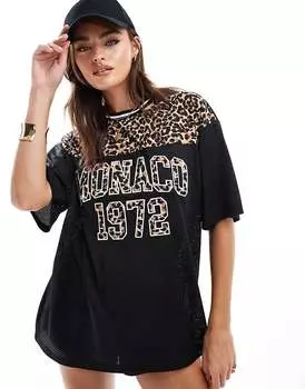 ASOS DESIGN – Airtex Football – трикотажный топ с леопардовым принтом