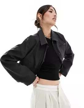 ASOS Design – элегантная куртка антрацитового цвета с высоким воротником