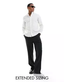 ASOS DESIGN – элегантная льняная рубашка белого цвета