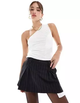 ASOS DESIGN – элегантная полосатая мини-юбка со складками и видимой подкладкой карманов