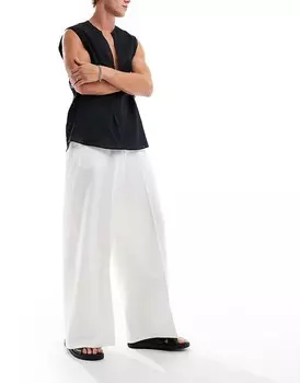 ASOS DESIGN – элегантные брюки белого цвета очень широкого кроя