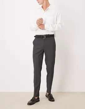 ASOS DESIGN – элегантные брюки приталенного кроя антрацитового цвета