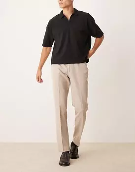 ASOS DESIGN – элегантные приталенные брюки каменно-бежевого цвета
