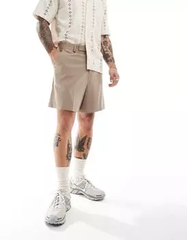 ASOS DESIGN – элегантные серо-бежевые шорты свободного кроя