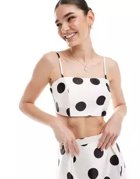 ASOS DESIGN – элегантный укороченный топ в горошек, входит в комплект