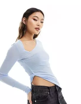 ASOS DESIGN — асимметричный топ синего цвета с узлом