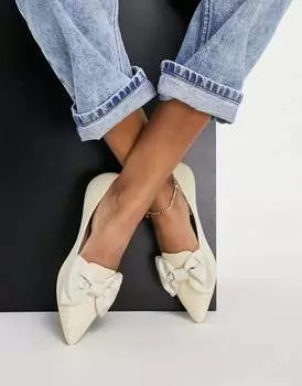 ASOS DESIGN Балетки Lake с заостренными краями из натуральной рафии