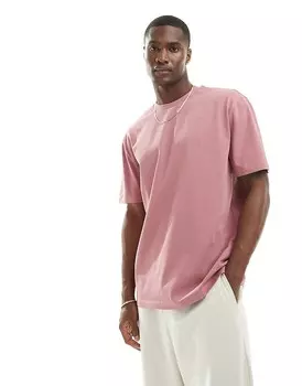 ASOS DESIGN – Базовая футболка свободного кроя из ткани плотностью 240 г/м розового цвета