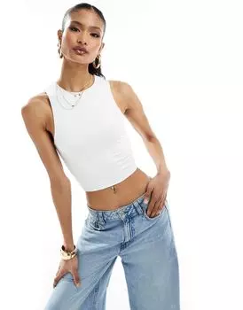 ASOS DESIGN – белая двухслойная майка-боксер