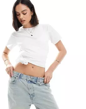 ASOS DESIGN – Белая футболка Ballet с запахом спереди