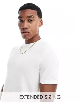 ASOS DESIGN – Белая футболка из пике с круглым вырезом