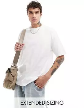 ASOS DESIGN – белая футболка оверсайз с круглым вырезом