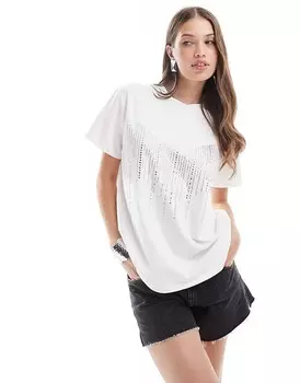 ASOS DESIGN – Белая футболка оверсайз с мотивом бралетта, три варианта длины