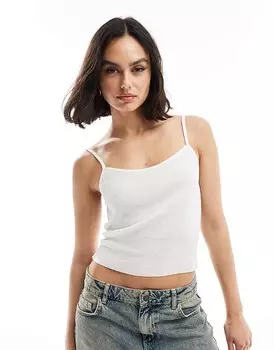 ASOS DESIGN – Белая футболка с необработанной отделкой