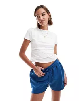 ASOS DESIGN – белая футболка с перекрученной передней частью