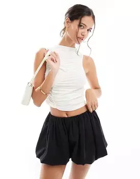 ASOS DESIGN – Белая майка с рюшами спереди