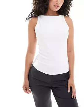 ASOS DESIGN – Белая майка с высоким воротником = Fuller Bust =f