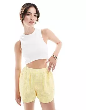 ASOS DESIGN – Белая майка в рубчик с изогнутой формой под грудью =f