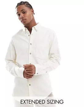 ASOS DESIGN – белая оксфордская рубашка с начесом