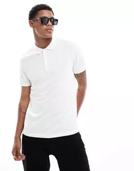 ASOS DESIGN – белая рубашка-поло из пике