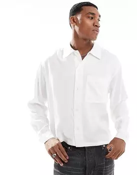 ASOS DESIGN – белая вискозная рубашка свободного кроя с карманом