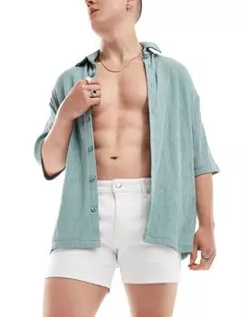 ASOS DESIGN – белые джинсовые шорты узкого кроя