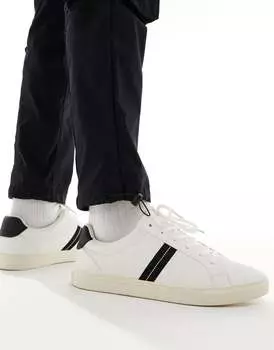 ASOS DESIGN — Белые кроссовки на шнуровке с черной эмблемой