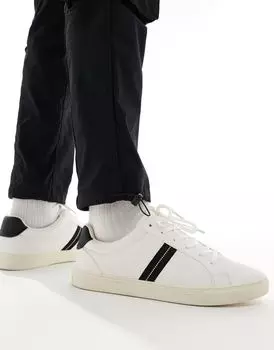 ASOS DESIGN – Белые кроссовки на шнуровке с черными вставками