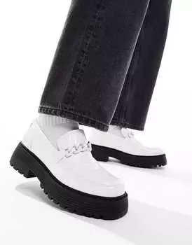 ASOS DESIGN – Белые лоферы из искусственной кожи крокодила на массивной подошве