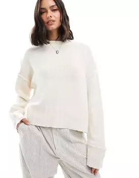 ASOS DESIGN Белый однотонный свитер с круглым вырезом 2013