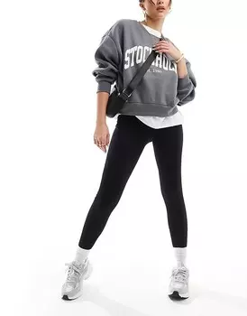 ASOS DESIGN – Бесшовные моделирующие леггинсы черного цвета в рубчик