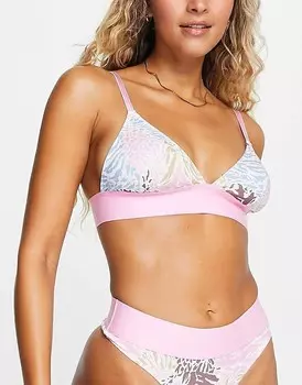 ASOS DESIGN Betty – Мягкий хлопковый бюстгальтер без косточек с треугольными чашками и пастельным животным принтом