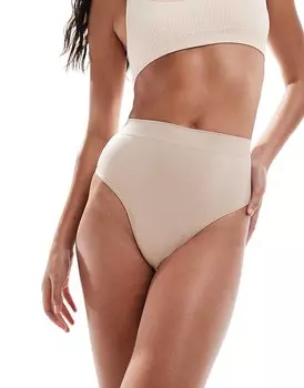 ASOS DESIGN – Бежевые бесшовные моделирующие стринги