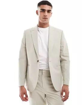 ASOS DESIGN – бежевый текстурированный пиджак прямого кроя