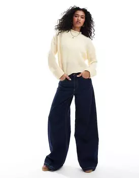 ASOS DESIGN – бледно-желтый укороченный свитер с высоким воротником