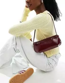 ASOS DESIGN – бордовая сумка через плечо с пряжками