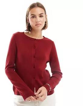 ASOS DESIGN – бордовый длинный кардиган