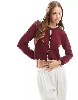 ASOS DESIGN – бордовый кардиган с декоративной отделкой