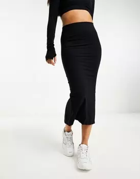 ASOS DESIGN – черная бесшовная юбка-карандаш миди, часть комплекта