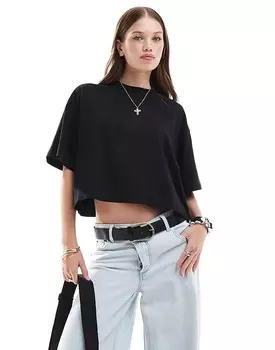 ASOS DESIGN – Черная футболка короткого свободного кроя