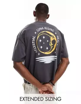 ASOS DESIGN – черная футболка оверсайз со звездным принтом на спине