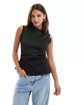 ASOS DESIGN – Черная майка из неопрена с корсетом на талии